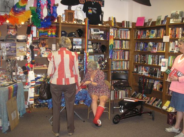 Signing at BookWoman