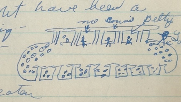 Joan's doodle of Soldier's Field on May 21, 1937.  