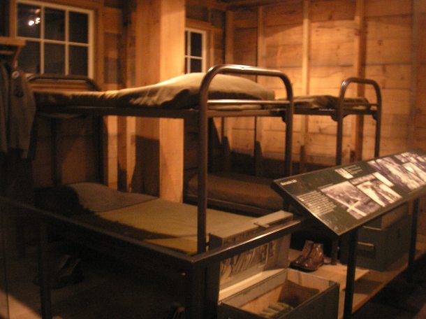 Barracks display at National World War II Museum, New Orleans.