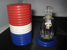 Vintage Lucien Lelong Tailspin Passionment 1940's Perfume Bottle Poker Chip Box