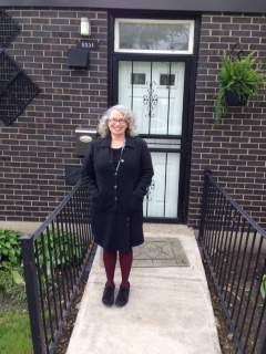 Me (Susie) in front of 5501 South Woodlawn Ave. where my grandparents lived.